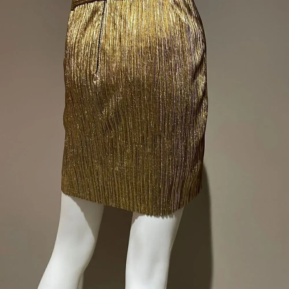 Frederick’s of Hollywood Gold Foil Mini Dress Small - Picture 5 of 7